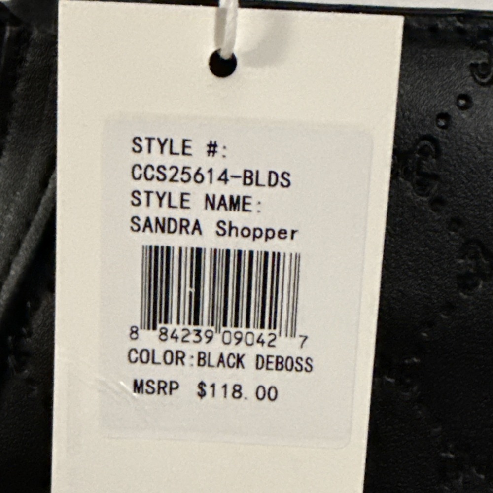 Cavalli Class XL Sandra Black Deboss Shopper Tote NWT $118 MSRP - Picture 8 of 12